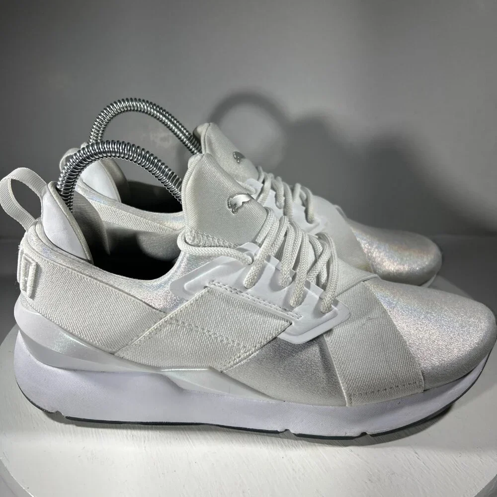 Puma Muse ICE Womens Running Shoes Size 8.5 White Sneakers Walking Gym Casual - Picture 5 of 12